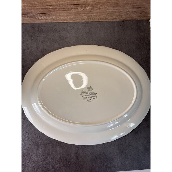 Vtg Canonsburg The Hallmark Magnolia Pattern 22 Kt. Oval Platter Serving Dish - Picture 6 of 11